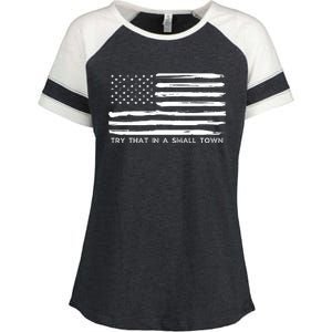 Try That In A Small Country Enza Ladies Jersey Colorblock Tee