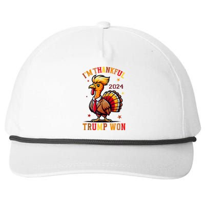 Trump Thanksgiving Im Thankful Trump Won Snapback Five-Panel Rope Hat