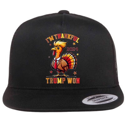 Trump Thanksgiving Im Thankful Trump Won Flat Bill Trucker Hat