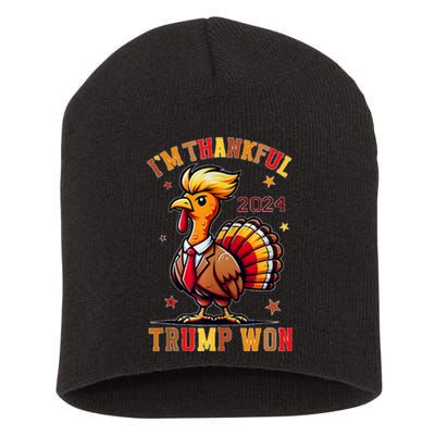 Trump Thanksgiving Im Thankful Trump Won Short Acrylic Beanie