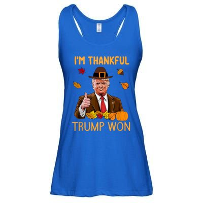 Trump Thanksgiving IM Thankful Trump Won Ladies Essential Flowy Tank