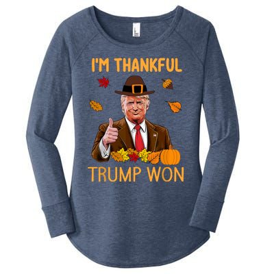 Trump Thanksgiving IM Thankful Trump Won Women's Perfect Tri Tunic Long Sleeve Shirt