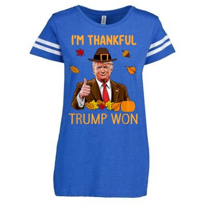 Trump Thanksgiving IM Thankful Trump Won Enza Ladies Jersey Football T-Shirt