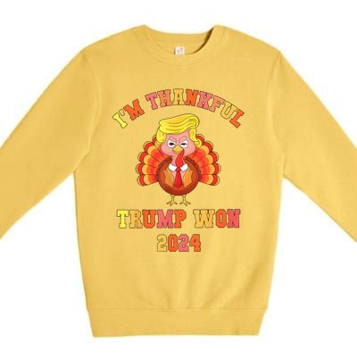 Trump Thanksgiving IM Thankful Trump Won Premium Crewneck Sweatshirt