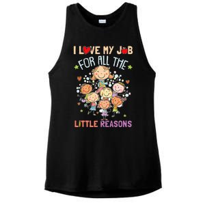 Teacher Teaching I Love My Job For All The Little Reasons Ladies PosiCharge Tri-Blend Wicking Tank