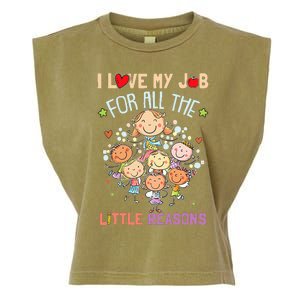 Teacher Teaching I Love My Job For All The Little Reasons Garment-Dyed Women's Muscle Tee