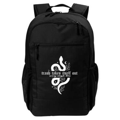 Trash Takes Itself Out Every Single Time Funny Daily Commute Backpack