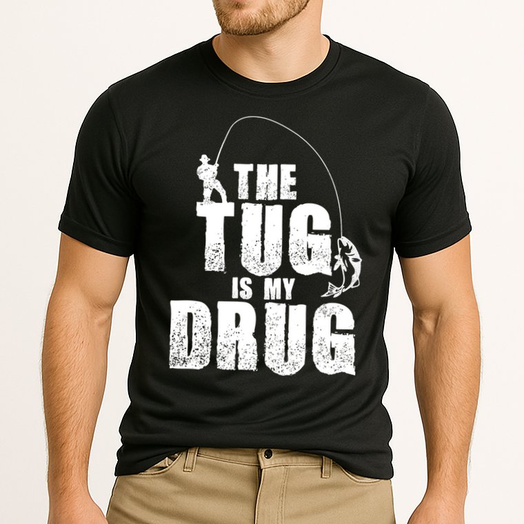 The Tug Is My Drug Fishing Shirt Fisherman Gift Cooling Performance Crew T-Shirt