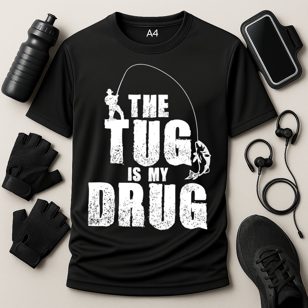 The Tug Is My Drug Fishing Shirt Fisherman Gift Cooling Performance Crew T-Shirt