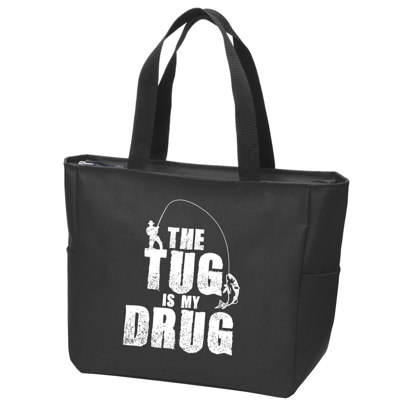 The Tug Is My Drug Fishing Shirt Fisherman Gift Zip Tote Bag