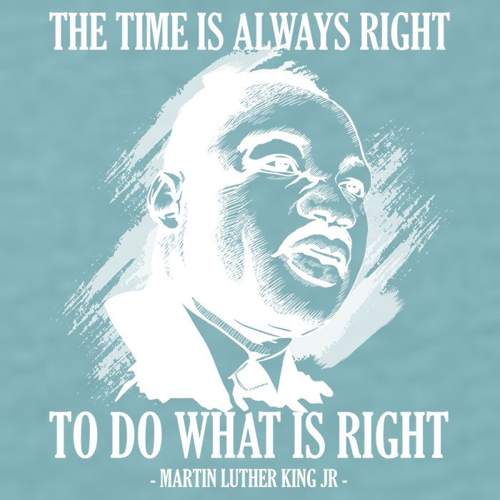 The Time Is Always Right To Do What Is Right Martin Luther King Quote Sueded Cloud Jersey T-Shirt