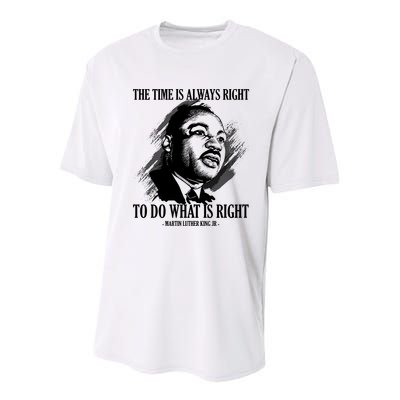 The Time Is Always Right To Do What Is Right Martin Luther King Quote Youth Performance Sprint T-Shirt