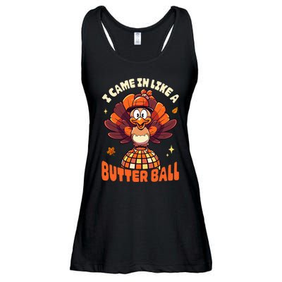 Thanksgiving Turkey I Came In Like A Butter Ball Ladies Essential Flowy Tank