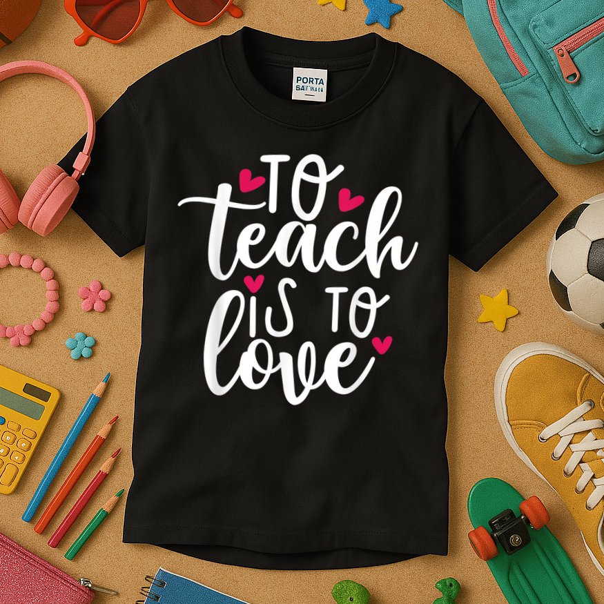 To Teach Is To Love Teacher Appreciation & Valentines Day Kids T-Shirt