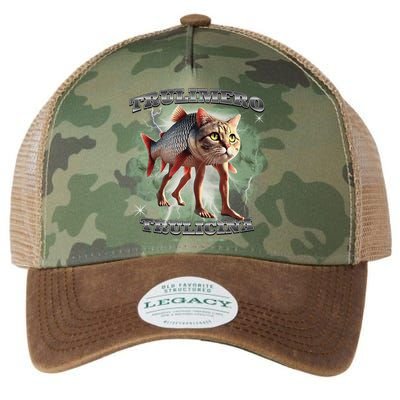 Trulimero Truli Italian Brainrot Meme Cats Head On A Fish Legacy Tie Dye Trucker Hat