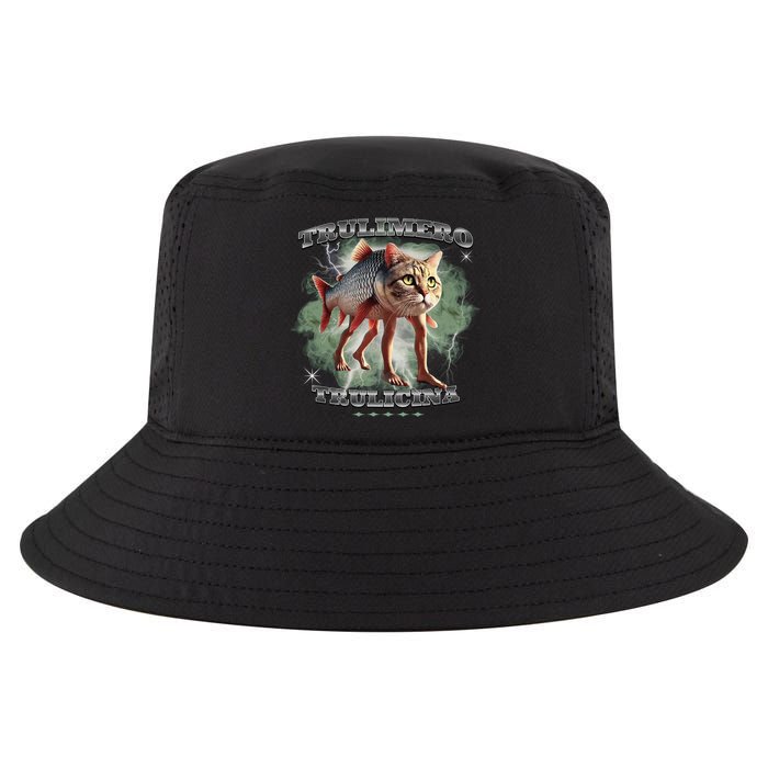Trulimero Truli Italian Brainrot Meme Cats Head On A Fish Cool Comfort Performance Bucket Hat