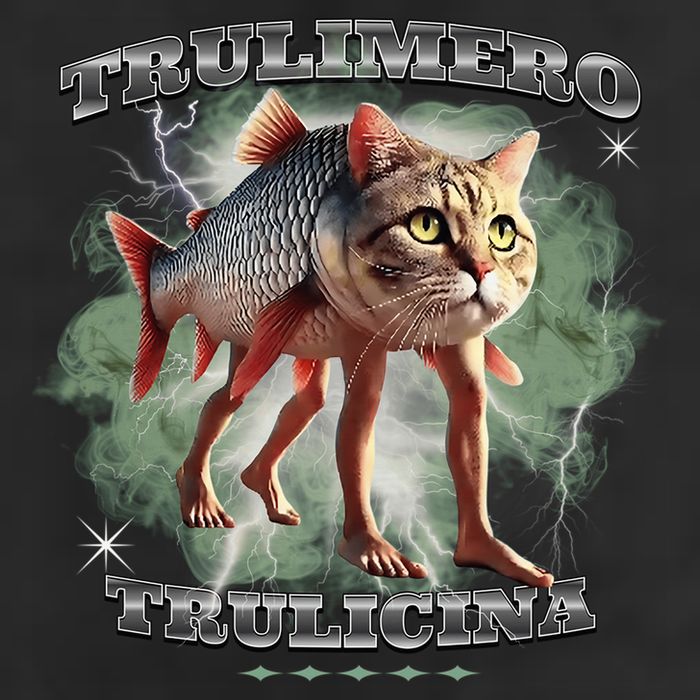 Trulimero Truli Italian Brainrot Meme Cats Head On A Fish Cool Comfort Performance Bucket Hat
