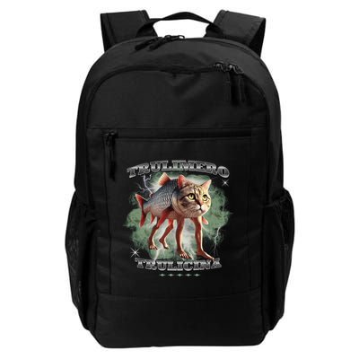 Trulimero Truli Italian Brainrot Meme Cats Head On A Fish Backpack