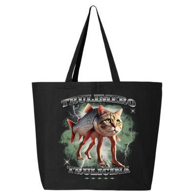Trulimero Truli Italian Brainrot Meme Cats Head On A Fish 25L Jumbo Tote