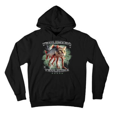 Trulimero Truli Italian Brainrot Meme Cats Head On A Fish Tall Hoodie