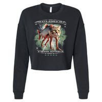 Trulimero Truli Italian Brainrot Meme Cats Head On A Fish Cropped Pullover Crew
