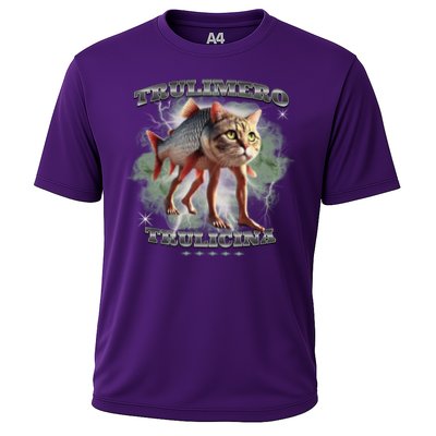 Trulimero Truli Italian Brainrot Meme Cats Head On A Fish Performance Shirt