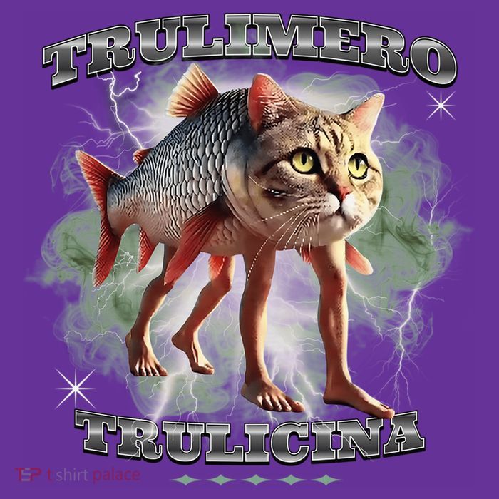 Trulimero Truli Italian Brainrot Meme Cats Head On A Fish Magnet