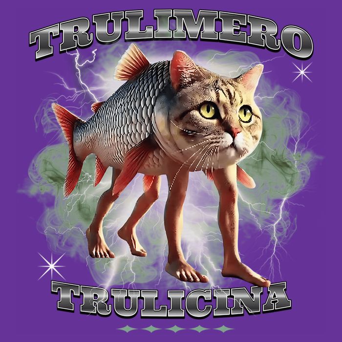 Trulimero Truli Italian Brainrot Meme Cats Head On A Fish Cooling Performance Long Sleeve Crew