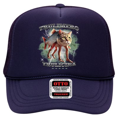 Trulimero Truli Italian Brainrot Meme Cats Head On A Fish Trucker Hat