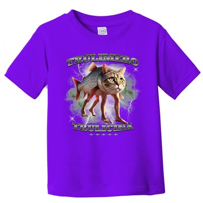 Trulimero Truli Italian Brainrot Meme Cats Head On A Fish Toddler T-Shirt