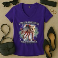 Trulimero Truli Italian Brainrot Meme Cats Head On A Fish Women's V-Neck T-Shirt
