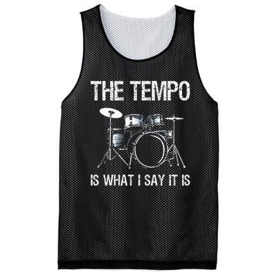 The Tempo Is What I Say It Is Gift Funny Drummer Mesh Reversible Basketball Jersey Tank