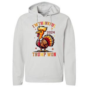 Trump Thanksgiving IM Thankful Trump Won Performance Fleece Hoodie