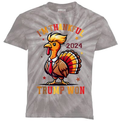 Trump Thanksgiving IM Thankful Trump Won Kids Tie-Dye T-Shirt