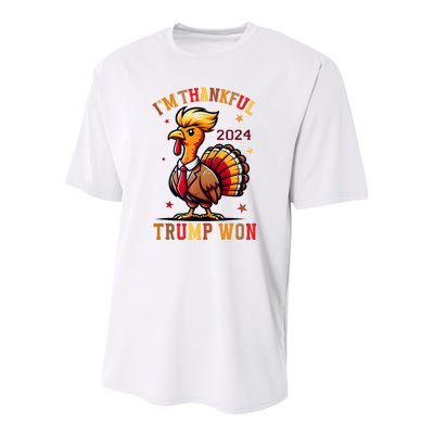 Trump Thanksgiving IM Thankful Trump Won Youth Performance Sprint T-Shirt