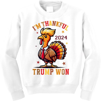 Trump Thanksgiving IM Thankful Trump Won Kids Sweatshirt