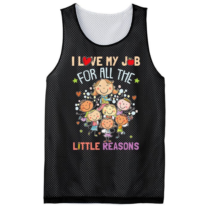 Teacher Teaching I Love My Job For All The Little Reasons Mesh Reversible Basketball Jersey Tank