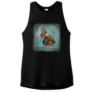 Think Twice? I Don’T Even Think Once Funny Capybara Word Art Ladies PosiCharge Tri-Blend Wicking Tank