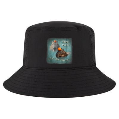 Think Twice? I Don’T Even Think Once Funny Capybara Word Art Cool Comfort Performance Bucket Hat