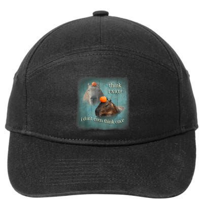 Think Twice? I Don’T Even Think Once Funny Capybara Word Art 7-Panel Snapback Hat