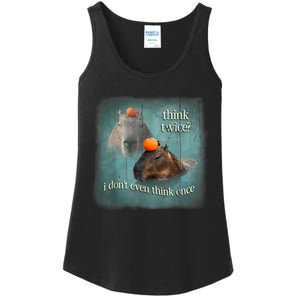 Think Twice? I Don’T Even Think Once Funny Capybara Word Art Ladies Essential Tank