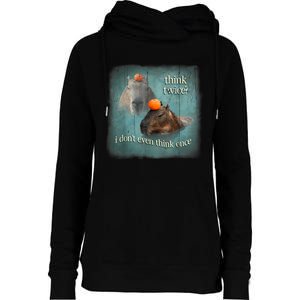 Think Twice? I Don’T Even Think Once Funny Capybara Word Art Womens Funnel Neck Pullover Hood