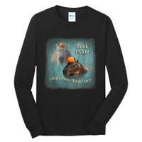 Think Twice? I Don’T Even Think Once Funny Capybara Word Art Tall Long Sleeve T-Shirt