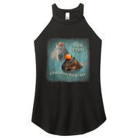 Think Twice? I Don’T Even Think Once Funny Capybara Word Art Women's Perfect Tri Rocker Tank