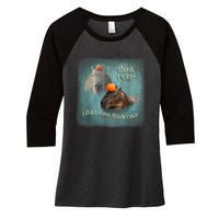 Think Twice? I Don’T Even Think Once Funny Capybara Word Art Women's Tri-Blend 3/4-Sleeve Raglan Shirt