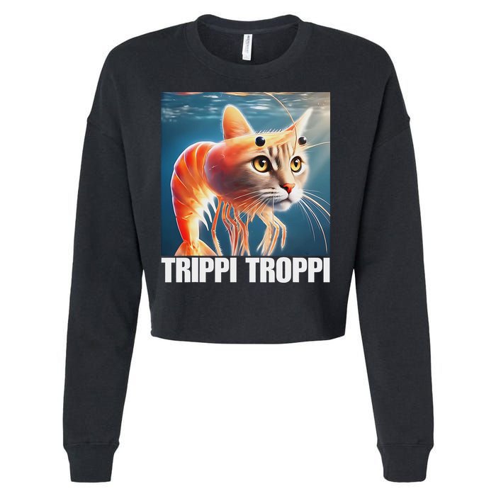 Trippi Troppi Italian Brainrot Meme Cropped Pullover Crew