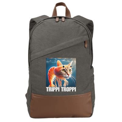 Trippi Troppi Italian Brainrot Meme Cotton Canvas Backpack