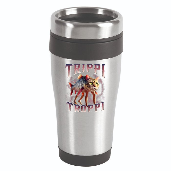  Trippi Troppi - Italian Brainrot Meme Cat 16oz Travel Tumbler