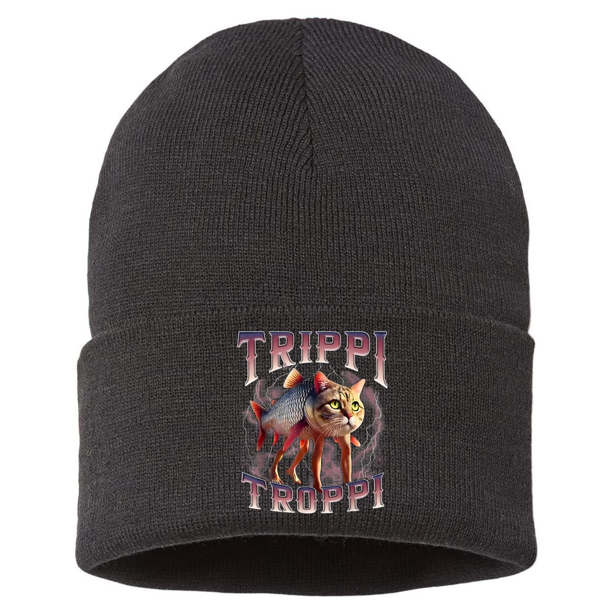  Trippi Troppi - Italian Brainrot Meme Cat Sustainable Knit Beanie