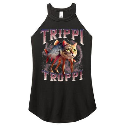  Trippi Troppi - Italian Brainrot Meme Cat Women's Perfect Tri Rocker Tank